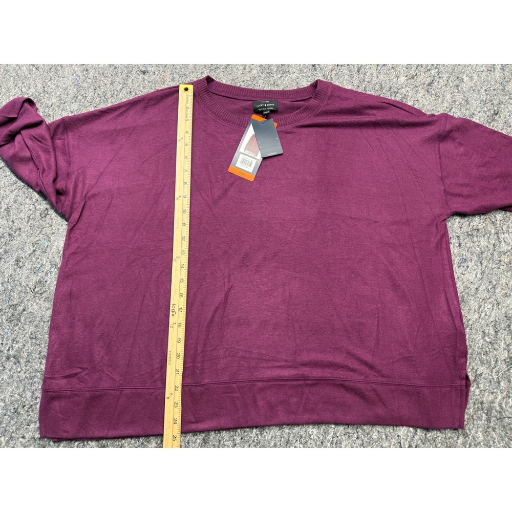 Lucky Brand Womens XXL Potent Purple Long Sleeve Crew Neck Pullover Top 7W07008 - Picture 5 of 9